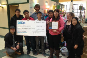 UOIT participants from LAN WAR 2013 present proceeds cheque to SickKids Hospital in Toronto, Ontario.